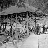 Gathering at Rogers Springs Resort in Hardeman County, 1900s