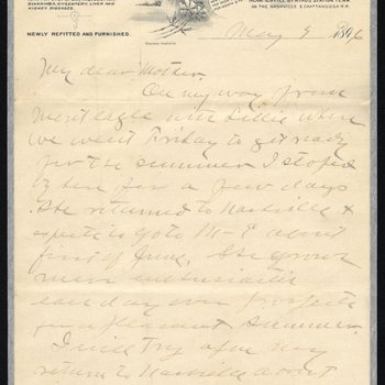 Letter from James McFerrin Anderson