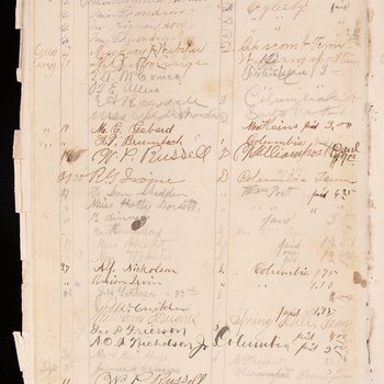 Guest Register for Estes House Hotel at Primm Springs