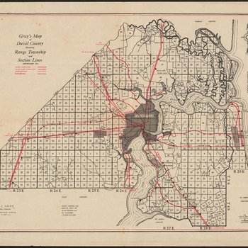 Gray's map of Duval County showing range, township and section lines