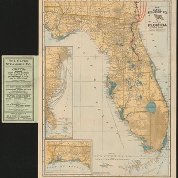 The Clyde Steamship Co map of Florida : showing routes and railroad connections