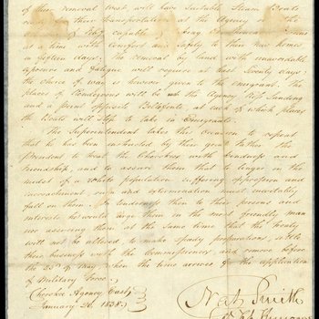 Notice to the Cherokee from General Nathaniel Smith, Superintendent of Cherokee Removal