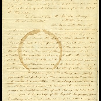 Letter to Governor McMinn written by Chief John Ross and the Cherokee Council for publication in the Raleigh Register