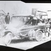 Confiscated moonshine still on the back of a truck, Dunlap, Tennessee, ca. 1920s