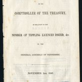 Report of the Comptroller of the Treasury..., Nashville, Tennessee, November 5, 1847