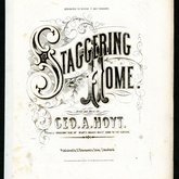 Staggering Home sheet music, 1868