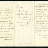 Letter [back] from Robert B. Cheatham requesting permission to distill 100 barrels of whiskey, Nashville, Tennessee, October 5, 1864