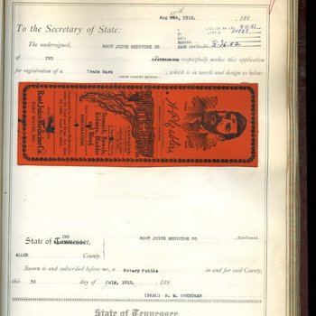Trademark registration for Root Juice Compound, Fort Wayne, Indiana, July 30, 1912