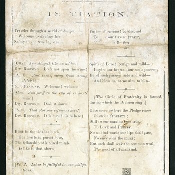 Sons of Temperance songs, 1