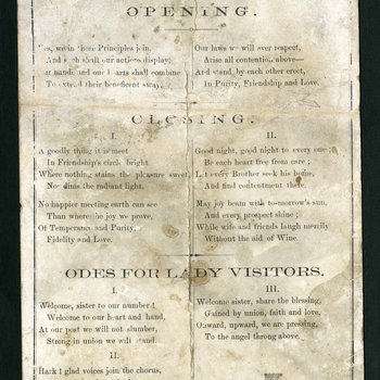 Sons of Temperance songs, 2