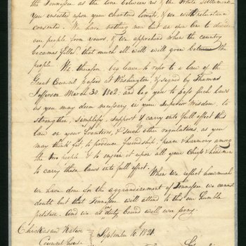 Petition from the Chickasaw Nation to the Governor and Legislature of Tennessee asking for a law forbidding Tennesseans from selling liquor to the Chickasaw, 2