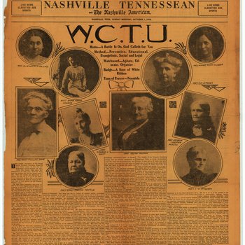 Newspaper article on the WCTU, Nashville Tennessean and Nashville American, Nashville, Tennessee, October 1, 1916