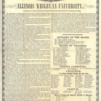 1851 Illinois Wesleyan University Circular