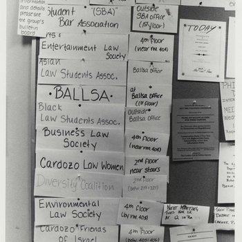 Student Organization Bulletin Board, 1990s