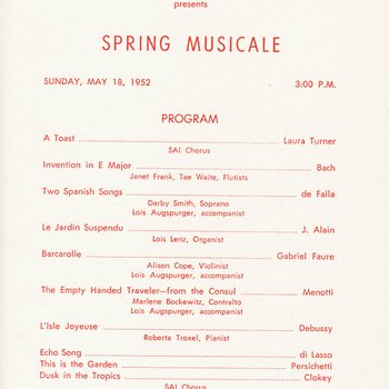 Sigma Alpha Iota Spring Musicale Program