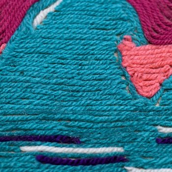 Sunset Coast, yarn work close-up