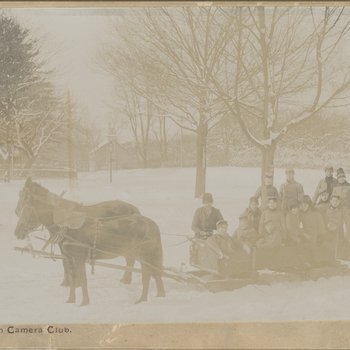 Winter Sledding, Congregational Church in Distance