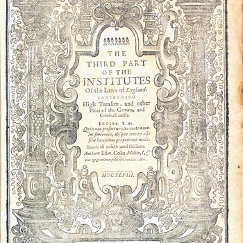 The Third Part of the Institutes of the Laws of England (1648)