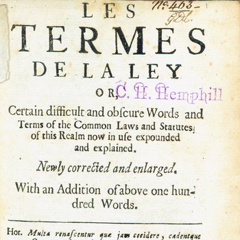 Les Termes de la Ley (1671)
