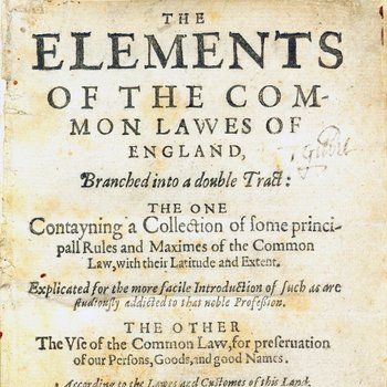 The Elements of the Common Lawes of England (1630)