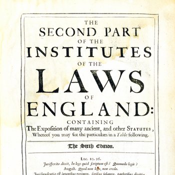 The Second Part of the Institutes of the Laws of England (1681)