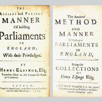 The Ancient and Present Manner (1663) and The Ancient Method and Manner (1660)
