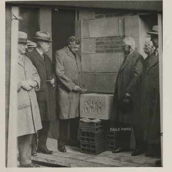 1928 Dean Richardson Lays the Cornerstone of Richardson Hall (Pearl Street Building)