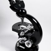 Microscope used by cell biologist, T.Ch Hsu, PhD [back view]