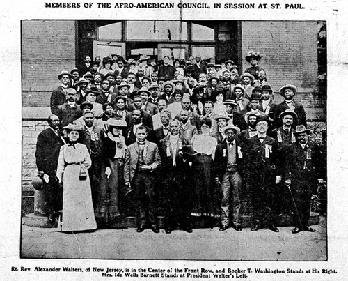 Members of the Afro-American Council in session at St Paul. 1902
