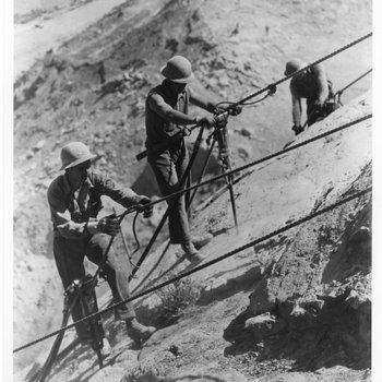 Workers Excavating Bedrock, Grand Coulee Dam 