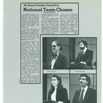 5th Annual Monrad G. Paulsen Moot Court Competition, 1983