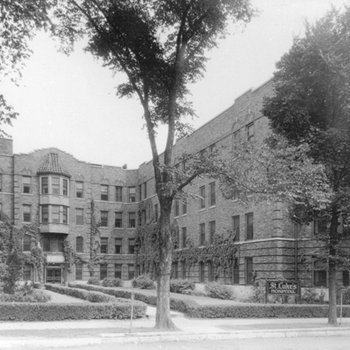 St. Luke's Hospital - view of exterior, 1928