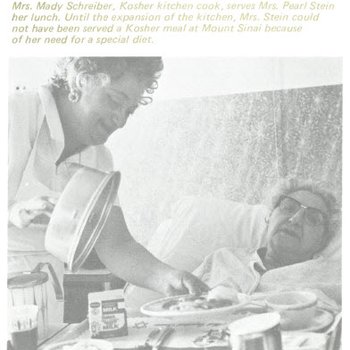 Kosher kitchen, serving patient meal, 1972 Fall