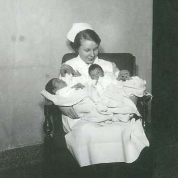 Mount Sinai nurse with infants