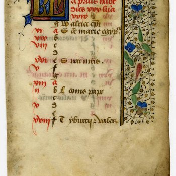Book of Hours, Calendar Leaf for April- Med MS 12A