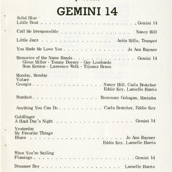 Gemini 14 USO Concert Program