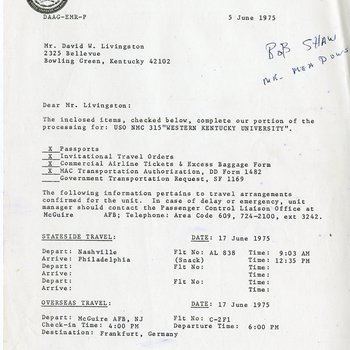 Gemini 75 Letter re: European Tour