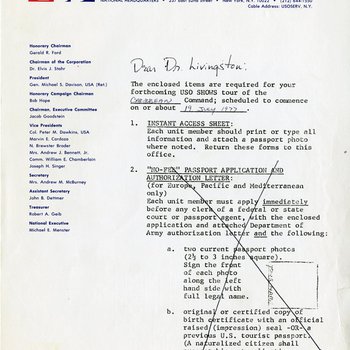 Gemini 77 Letter re: Caribbean Tour