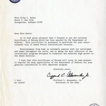 Gemini 77 Letter re: Certificate of Esteem 4