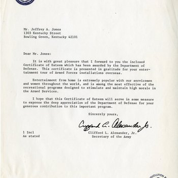 Gemini 77 Letter re: Certificate of Esteem 2