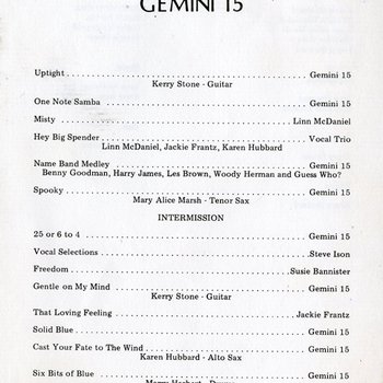 Gemini 15 Concert Program 2