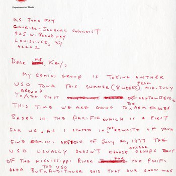 Gemini 79 Draft Letter to Joan Kay