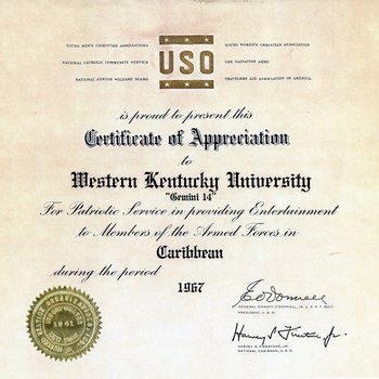 Gemini 14 Certificate of Appreciation