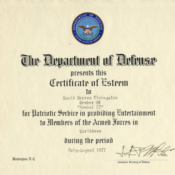 Gemini 77 Certificate of Esteem