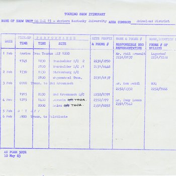 Gemini 15 Touring Show Itinerary