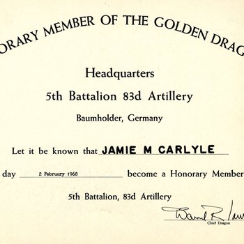 Gemini 15 Honorary Membership Certificate
