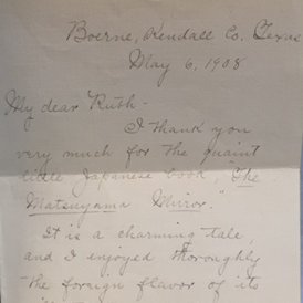 Annie Fellows Johnston to Ruth Clement, May 6, 1908