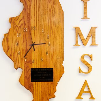 Wooden Illinois Clock
