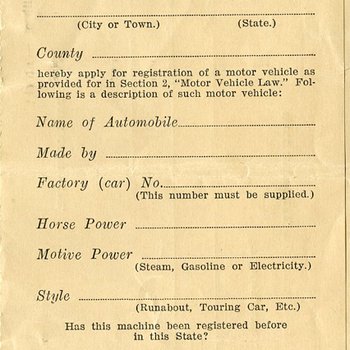 Kentucky Registration of Motor Vehicles Form 3