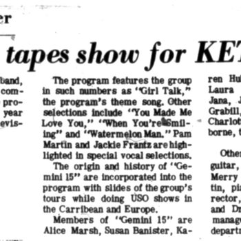 Gemini 15 Tapes Show for KET Network